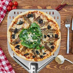 12" Non-Stick Perforated Pizza Peel With Long Handle - Ideal For Ooni Pizza Ovens -Sansisbar Store 12 non stick perforated pizza peel with long handle ideal for ooni pizza ovens5060379012610 05c MP