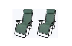2 X Mint Green Zero Gravity Chair Lounger