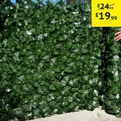 Best Artificial 3m X 0.5m English Ivy Leaf Screening Hedging Roll - UV Protected