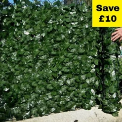 Best Artificial 3m X 1.5m English Ivy Leaf Screening Hedging Roll - UV Protected