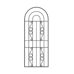Black Arched Steel Trellis (W)60cm X (H)150cm