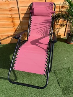 Blush Pink Zero Gravity Chair Lounger -Sansisbar Store blush pink zero gravity chair lounger5017193109347 04c MP