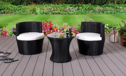 Comfy Living Bahamas Rattan Garden Set In Black