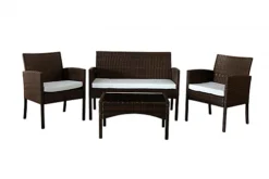 Comfy Living Economy 4 Piece Rattan Garden Set In Brown