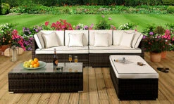 Comfy Living Tropea Rattan Garden Set In Chocolate