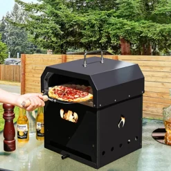 Costway 4-in-1 Outdoor Pizza Oven 2-Layer Detachable Grill Oven & Fire Pit -Sansisbar Store costway 4 in 1 outdoor pizza oven 2 layer detachable grill oven fire pit9984709878188 04c MP