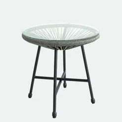 EVRE 2 Seat Dark Grey Goa Acapulco Styled Garden Furniture Set For Bistro Patio Indoor Outdoor Balcony Garden Terrace -Sansisbar Store evre 2 seat dark grey goa acapulco styled garden furniture set for bistro patio indoor outdoor balcony garden terrace5060381724426 04c MP