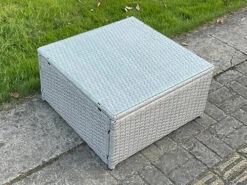 Fimous Square Rattan Coffee Tea Side Table Indoor Outdoor Use Garden Furniture Accessory Patio Light Grey -Sansisbar Store fimous square rattan coffee tea side table indoor outdoor use garden furniture accessory patio light grey0604477783666 03c MP