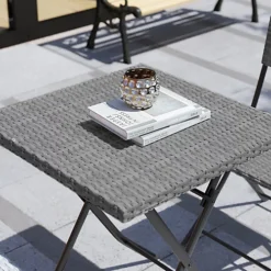 Garden Vida Capri Grey 2 Seater Rattan Garden Outdoor Bistro Set -Sansisbar Store garden vida capri grey 2 seater rattan garden outdoor bistro set5056562199343 03c MP