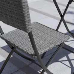 Garden Vida Capri Grey 2 Seater Rattan Garden Outdoor Bistro Set -Sansisbar Store garden vida capri grey 2 seater rattan garden outdoor bistro set5056562199343 04c MP