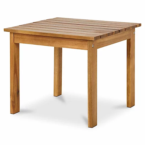 GoodHome Denia Brown Wooden 2 Seater Square Table 1 GoodHome Denia Brown Wooden 2 Seater Square Table