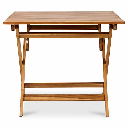 GoodHome Denia Brown Wooden Foldable 4 Seater Square Table 2 GoodHome Denia Brown Wooden Foldable 4 Seater Square Table - Image 2