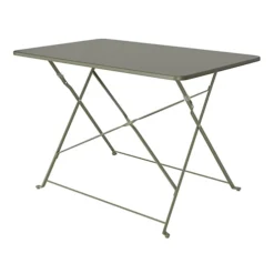 GoodHome Saba Deep Lichen Green Metal Foldable 4 Seater Rectangular Dining Table