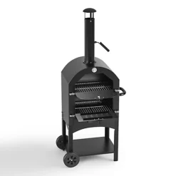 Livingandhome Outdoor Freestanding Large Stainless Steel Pizza Oven With Wheels And Chimney -Sansisbar Store livingandhome outdoor freestanding large stainless steel pizza oven with wheels and chimney0735940288866 04c MP