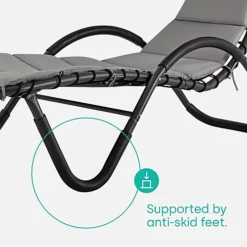 LIVIVO Luxury Soft Padded Sun Lounger With A Canopy - Outdoor Garden Furniture For Patio, Decking & Balcony - Grey -Sansisbar Store livivo luxury soft padded sun lounger with a canopy outdoor garden furniture for patio decking balcony grey5056295308043 03c MP