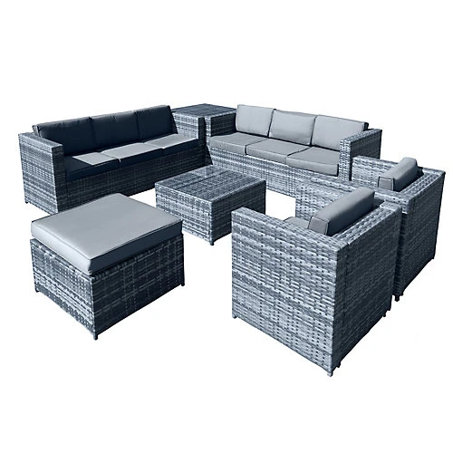 Oseasons Malta XS Rattan 9 Seat U-Shape Set In Ocean Grey 2 Oseasons Malta XS Rattan 9 Seat U-Shape Set In Ocean Grey - Image 2