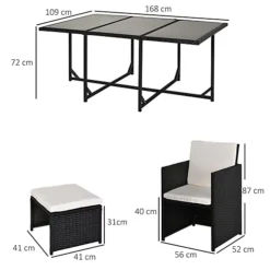 Outsunny 11pc Patio Furniture Rattan Dining Set Garden Wicker Table Chairs Seat -Sansisbar Store outsunny 11pc patio furniture rattan dining set garden wicker table chairs seat5055974825277 03c MP