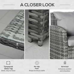 Outsunny 3 PCS Outdoor All Weather Rattan Dining Sets Furniture Backyard Garden -Sansisbar Store outsunny 3 pcs outdoor all weather rattan dining sets furniture backyard garden5056399127335 06c MP