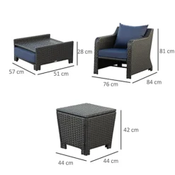 Outsunny 5pcs Outdoor Rattan Sofa Set With Storage Function Side Table & Ottoman -Sansisbar Store outsunny 5pcs outdoor rattan sofa set with storage function side table ottoman5056399127052 03c MP