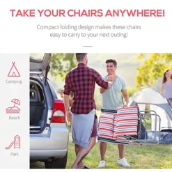 Outsunny Set Of 2 Adjustable Sun Lounger Recliner Reclining Seat Red And White -Sansisbar Store outsunny set of 2 adjustable sun lounger recliner reclining seat red and white5056399122408 06c MP