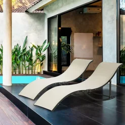 Outsunny Set Of 2 Zero Gravity Lounge Chair Recliners Sun Lounger Khaki