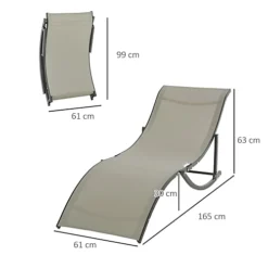 Outsunny Set Of 2 Zero Gravity Lounge Chair Recliners Sun Lounger Khaki -Sansisbar Store outsunny set of 2 zero gravity lounge chair recliners sun lounger khaki5056399119842 03c MP