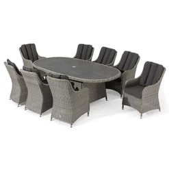 Santiago 8 Seat Oval Rattan Dining Set In Grey -Sansisbar Store santiago 8 seat oval rattan dining set in grey5060933961064 03c MP