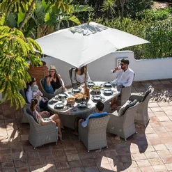 Santiago 8 Seat Oval Rattan Dining Set In Grey -Sansisbar Store santiago 8 seat oval rattan dining set in grey5060933961064 04c MP