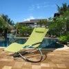 Smart Living Zero Gravity Rocking Sun Lounger Chair With Pillow Green