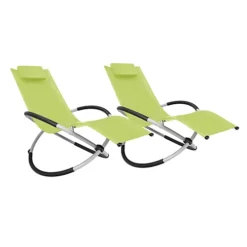 Smart Living Zero Gravity Rocking Sun Lounger Chair With Pillow Green -Sansisbar Store smart living zero gravity rocking sun lounger chair with pillow green5060170924419 03c MP