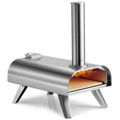 Sansisbar Store 21 VonHaus Pizza Oven Outdoor, Tabletop Pizza Oven W/ Pizza Stone, Removable Chimney, Steel Foldable Legs, 13 Inch Pizza