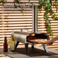 Sansisbar Store -Sansisbar Store vonhaus pizza oven outdoor tabletop pizza oven w pizza stone removable chimney steel foldable legs 13 inch pizza5056115790959 02c MP